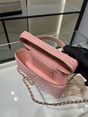 Chanel Handle Vanity Case Raffia pink 19.5x5x17cm - Unahubs - 2