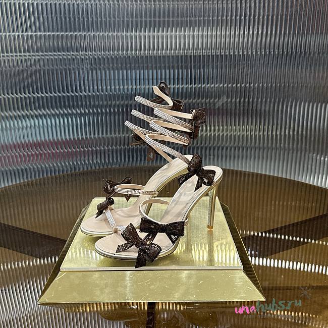 René Caovilla Bow-embellished 105 Sandals in Satin - 1