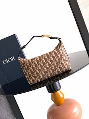 Dior Jett Pouch Brown Oblique Jacquard 23x13x11cm - 3