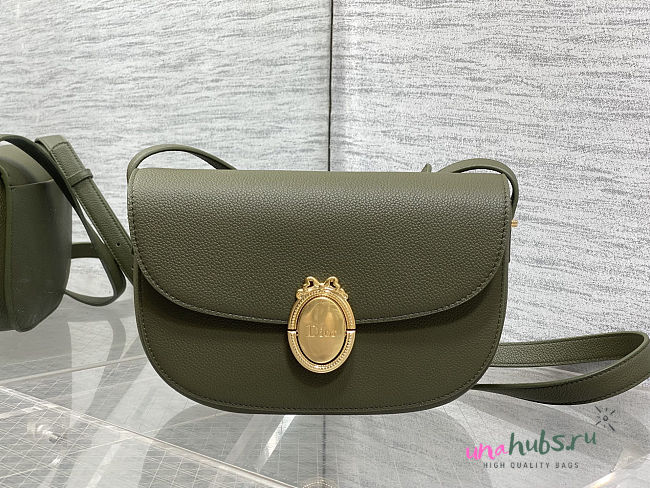 Dior Medium Médaillon Flap Bag Khaki Calfskin 23x16x6.5cm - 1
