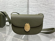 Dior Medium Médaillon Flap Bag Khaki Calfskin 23x16x6.5cm - 1