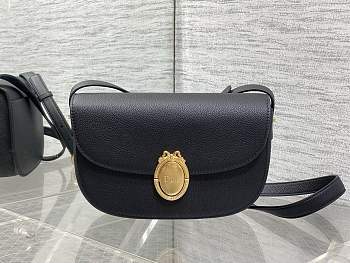 Dior Medium Médaillon Flap Bag Black Calfskin 23x16x6.5cm