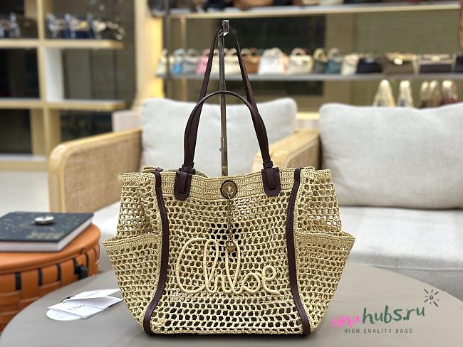 Chloé Iconic double carry bag in raffia 28x29x15cm - 1