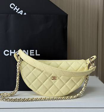 Chanel Clutch with chain yellow 22x15x6cm