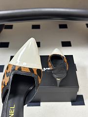 Chanel Slingbacks Lambskin Mixed Fibers Brown 9cm - 4