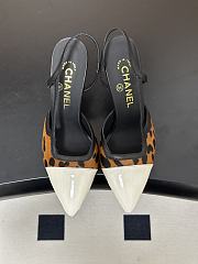 Chanel Slingbacks Lambskin Mixed Fibers Brown 9cm - 3