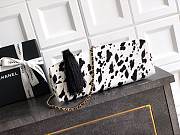 Chanel Small Shopping Bag Lambskin Gold White Black 23x23x7cm - 4
