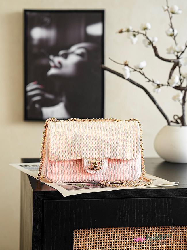 Chanel Flap Bag Glass Beads Sequins & Gold 21x14x8cm - 1