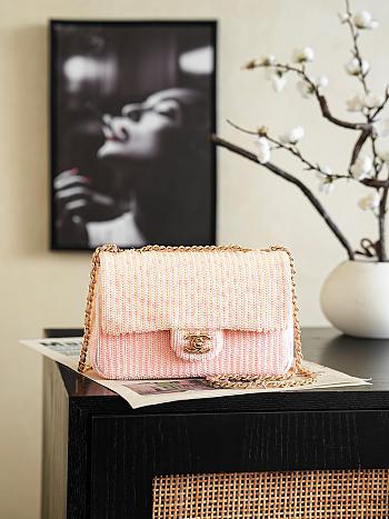 Chanel Flap Bag Glass Beads Sequins & Gold 21x14x8cm