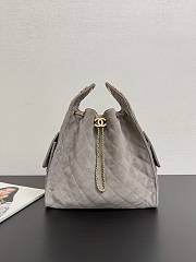 Chanel medium 25 handbag grey suede 40x30x15cm - 1