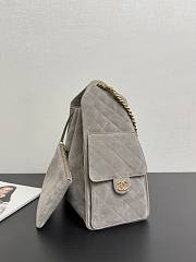 Chanel medium 25 handbag grey suede 40x30x15cm - 3