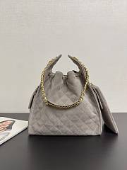 Chanel medium 25 handbag grey suede 40x30x15cm - 4