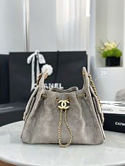 Chanel small 25 handbag grey suede 30x26x14cm - 1