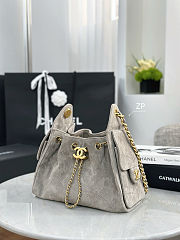 Chanel small 25 handbag grey suede 30x26x14cm - 3