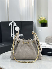 Chanel small 25 handbag grey suede 30x26x14cm - 2