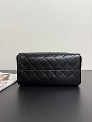 Chanel 25 Handbag Black Silver lambskin 30x26x14cm - 4
