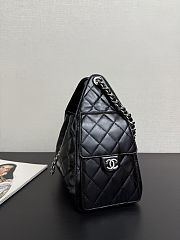 Chanel 25 Handbag Black Silver lambskin 30x26x14cm - 3