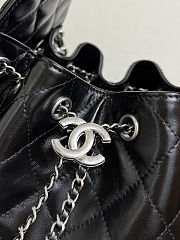 Chanel 25 Handbag Black Silver lambskin 30x26x14cm - 2