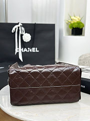 Chanel 25 Handbag dark brown Silver lambskin 30x26x14cm - 4