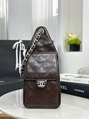 Chanel 25 Handbag dark brown Silver lambskin 30x26x14cm - 2