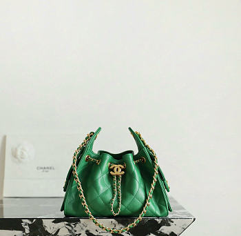 Chanel Mini 25 Handbag caviar green 22x20x12.5cm