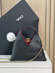 Chanel Small Shopping Bag Lambskin Gold Black 23x23x7cm - 1