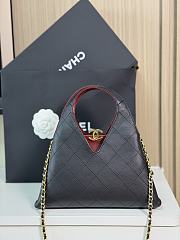 Chanel Small Shopping Bag Lambskin Gold Black 23x23x7cm - 4