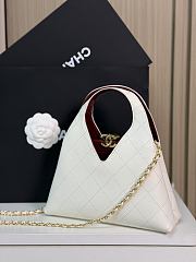 Chanel Small Shopping Bag Lambskin Gold White 23x23x7cm - 2