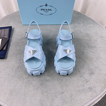 Prada Monolith rubber sandals blue