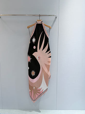 Pucci Natural Silk-Twill Halterneck Midi Dress