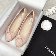 Chanel Interlocking CC Logo Pink Calfskin Leather Flats - 4