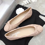 Chanel Interlocking CC Logo Pink Calfskin Leather Flats - 3