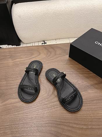 Chanel Mules Calfskin Black