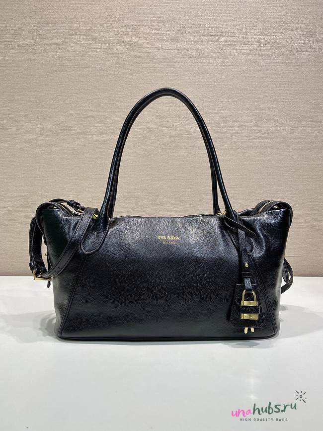 Prada Ouvert large leather tote bag black 32x18.5x13cm - 1