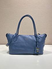 Prada Ouvert large leather tote bag blue 32x18.5x13cm - 1
