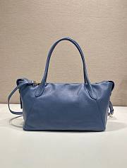 Prada Ouvert large leather tote bag blue 32x18.5x13cm - 5