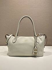 Prada Ouvert large leather tote bag white 32x18.5x13cm - 1