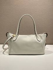 Prada Ouvert large leather tote bag white 32x18.5x13cm - 5