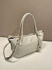 Prada Ouvert large leather tote bag white 32x18.5x13cm - 3