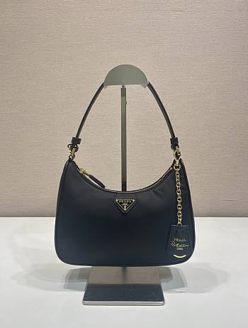 Prada Re-Edition 2005 Re-Nylon Saffiano gold bag 22x18x6.5cm