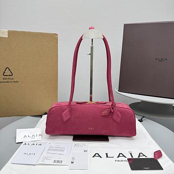 Alaïa Le Teckel Medium Bag In Nubuck pink 32x13x10cm
