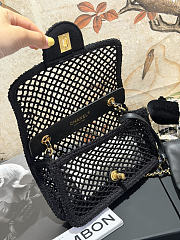Chanel Small Coco Beach Macrame Flap Bag Black 21x14x6cm - 4