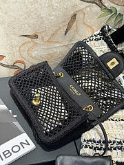 Chanel Small Coco Beach Macrame Flap Bag Black 21x14x6cm - 3