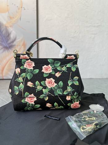 Dolce & Gabbana Sicily Floral-printed Shoulder Bag 25x12x22cm