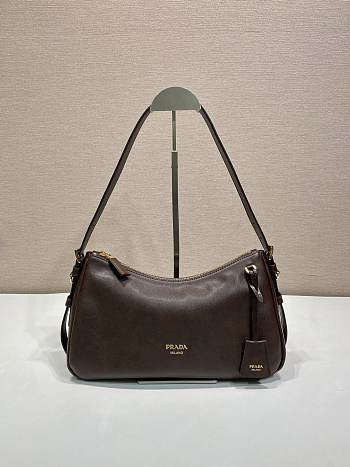 Prada Aimée leather shoulder bag Brown 31x18x10cm