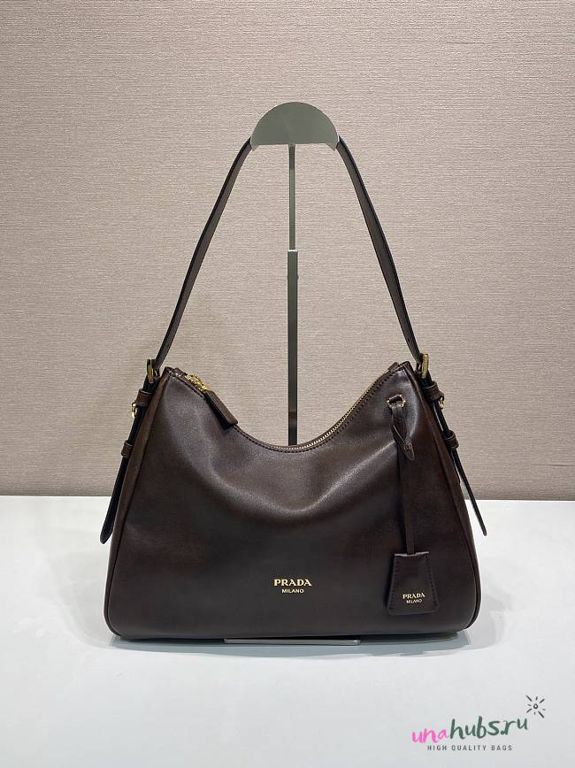 Prada Aimée leather shoulder bag brown 31x23.5x11cm - 1