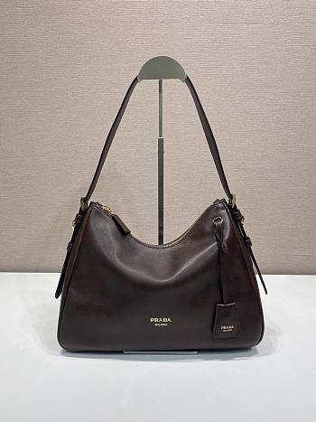 Prada Aimée leather shoulder bag brown 31x23.5x11cm