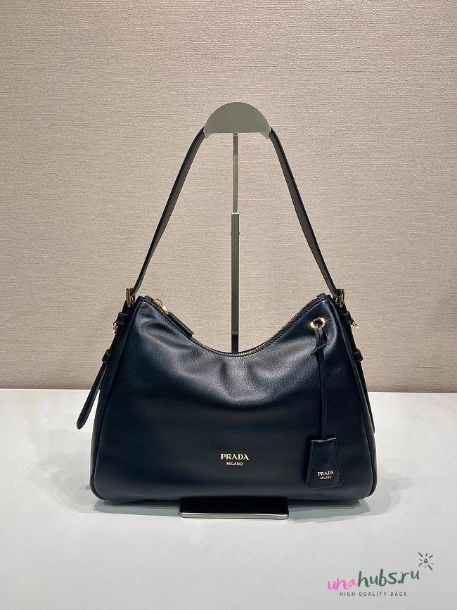 Prada Aimée leather shoulder bag black 31x23.5x11cm - 1