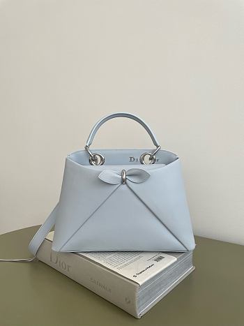 Dior Cigale Bag Shiny Light Blue 28x10x22cm