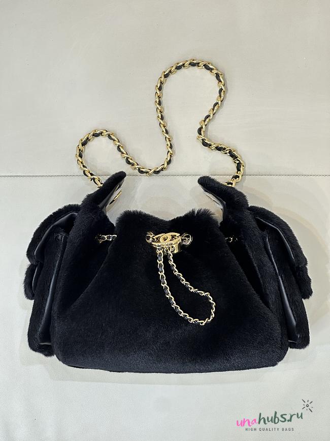 Chanel 25 Mini Handbag Pony Hair Black 22x20x12.5cm - 1
